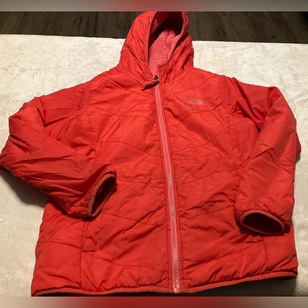 Pink North Face reversible coat